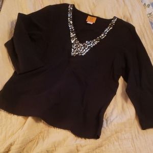 Women's Ruby Rd, Black, Embellished, Size M